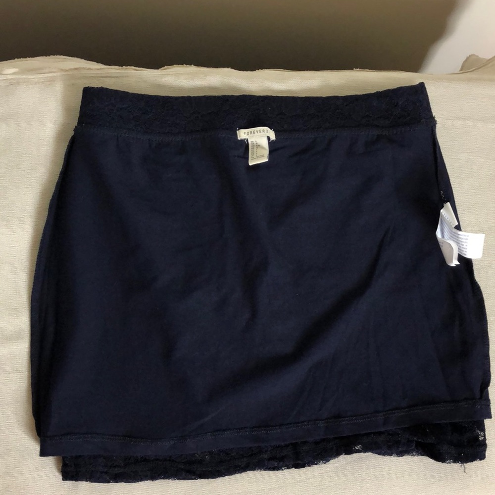 Forever 21 Navy Blue Skirt size 12 - Picture 5 of 8